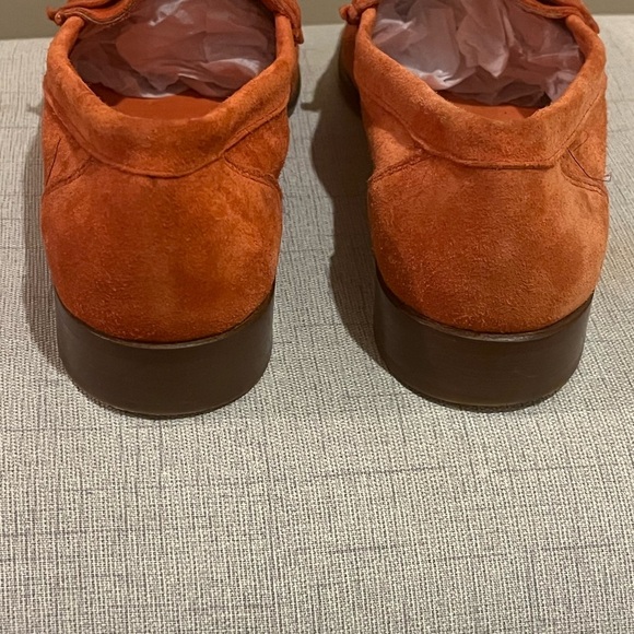 Bally Burnt Orange Suede Logo Tempest Loafers, size 6 - Picture 4 of 6